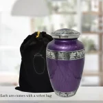 Aluminum Classic Leaf Pattern Adult Cremation Urn