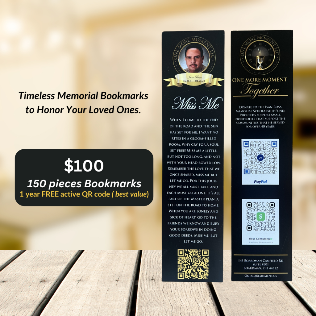Memorial Bookmarks - One More Moment